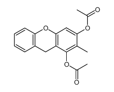 Acetic acid 3-acetoxy-2-methyl-9H-xanthen-1-yl ester结构式
