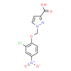 1-(2-CHLORO-4-NITRO-PHENOXYMETHYL)-1 H-PYRAZOLE-3-CARBOXYLIC ACID结构式