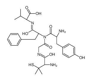 (2R)-2-[[(2S)-2-[[(2S)-2-amino-3-(4-hydroxyphenyl)propanoyl]-[2-[[(2S)-2-amino-3-methyl-3-sulfanylbutanoyl]amino]acetyl]amino]-3-phenylpropanoyl]amino]-3-methylbutanoic acid结构式