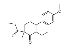 7-Methoxy-2-methyl-2-propionyl-3,4,9,10-tetrahydrophenanthren-1(2H)-one结构式