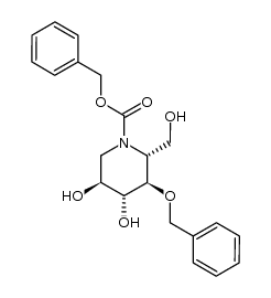 N-benzyloxycarbonyl-4-O-benzyl-1,5-dideoxy-1,5-imino-D-glucitol结构式