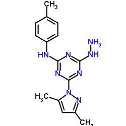4-(3,5-Dimethyl-1H-pyrazol-1-yl)-6-hydrazino-N-(4-methylphenyl)-1,3,5-triazin-2-amine结构式