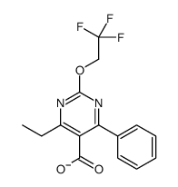 4-ethyl-6-phenyl-2-(2,2,2-trifluoroethoxy)pyrimidine-5-carboxylate结构式