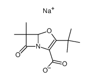 Sodium; 3-tert-butyl-6,6-dimethyl-7-oxo-4-oxa-1-aza-bicyclo[3.2.0]hept-2-ene-2-carboxylate Structure