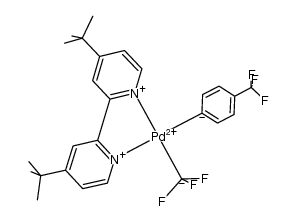 (4,4'-di-tert-butyl-2,2'-bipyridine)Pd(II)(p-CF3C6H4)(CF3)结构式