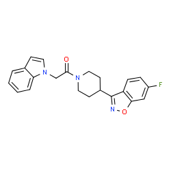 1-[4-(6-fluoro-1,2-benzoxazol-3-yl)piperidin-1-yl]-2-(1H-indol-1-yl)ethanone结构式