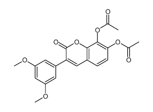 7,8-diacetoxy-3-(3',5'-dimethoxyphenyl)coumarin结构式