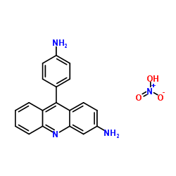 9-(4-Aminophenyl)-3-acridinamine nitrate (1:1) Structure