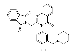 2-[[3-[4-hydroxy-3-(piperidin-1-ylmethyl)phenyl]-4-oxoquinazolin-2-yl]methyl]isoindole-1,3-dione结构式