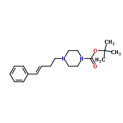 4-((E)-4-Phenyl-but-3-enyl)-piperazine-1-carboxylic acid tert-butyl ester结构式
