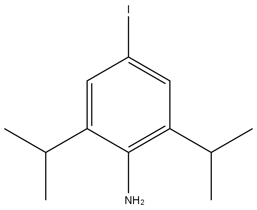 4-碘-2,6-双(1-甲基乙基)苯胺结构式