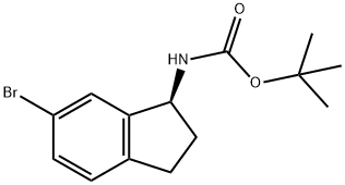 (S)-(6-Bromo-indan-1-yl)-carbamic acid tert-butyl ester Structure