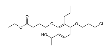 ethyl 4-[3-(3-chloropropoxy)-6-(1-hydroxyethyl)-2-propylphenoxy] butanoate结构式