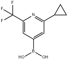 2-(Cyclopropyl)-6-(trifluoromethyl)pyridine-4-boronic acid结构式