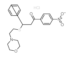Propiophenone,3-[(2-morpholinoethyl)thio]-4'-nitro-3-phenyl-, monohydrochloride (8CI) picture