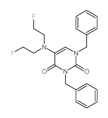 2,4(1H,3H)-Pyrimidinedione,5-[bis(2-fluoroethyl)amino]-1,3-bis(phenylmethyl)-结构式