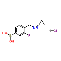 (4-((cyclopropylamino)Methyl)-3-fluorophenyl)boronic acid hydrochloride Structure