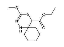 ethyl 3-(methylthio)-4-thia-1,2-diazaspiro[5.5]undec-2-ene-5-carboxylate结构式