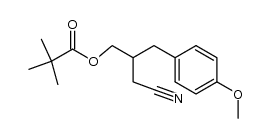 4-pivaloyloxy-3-(p-methoxybenzyl)butyronitrile结构式