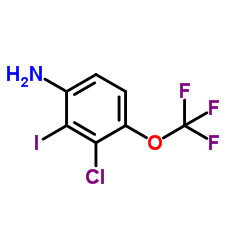 3-氯-2-碘-4-(三氟甲氧基)苯胺结构式
