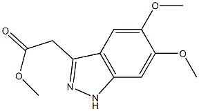 1H-Indazole-3-acetic acid, 5,6-dimethoxy-, methyl ester结构式