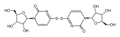 1,1'-di-β-D-ribofuranosyl-1H,1'H-4,4'-disulfanediyl-bis-pyrimidin-2-one结构式