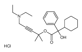 Benzeneacetic acid, alpha-cyclohexyl-alpha-hydroxy-, 4-(diethylamino)- 1,1-dimethyl-2-butynyl ester, hydrochloride, (R)-结构式