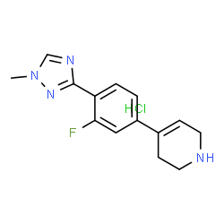 4-(3-fluoro-4-(1-methyl-1H-1,2,4-triazol-3-yl)phenyl)-1,2,3,6-tetrahydropyridine hydrochloride Structure