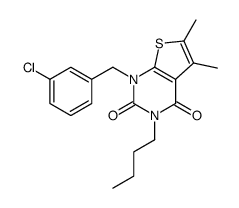 3-butyl-1-[(3-chlorophenyl)methyl]-5,6-dimethylthieno[2,3-d]pyrimidine-2,4-dione结构式