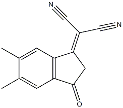 Propanedinitrile, 2-(2,3-dihydro-5,6-dimethyl-3-oxo-1H-inden-1-ylidene)-结构式