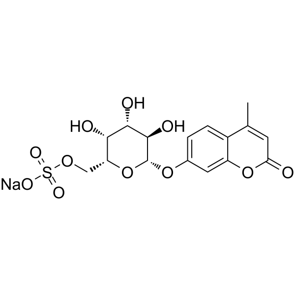 4-Methylumbelliferylb-D-galactopyranoside-6-sulphatesodiumsalt structure
