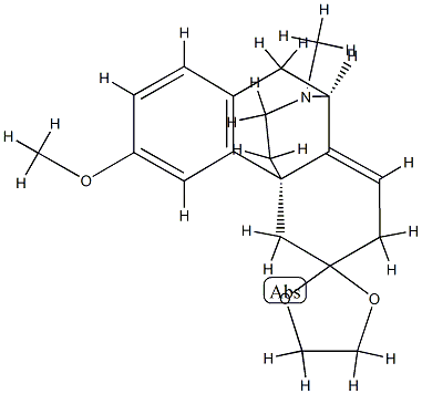 8,14-Didehydro-3-methoxy-17-methylmorphinan-6-one ethylene acetal结构式