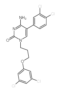 2(1H)-Pyrimidinone,4-amino-1-[3-(3,5-dichlorophenoxy)propyl]-5-(3,4-dichlorophenyl)- Structure