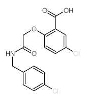 Benzoic acid,5-chloro-2-[2-[[(4-chlorophenyl)methyl]amino]-2-oxoethoxy]- Structure