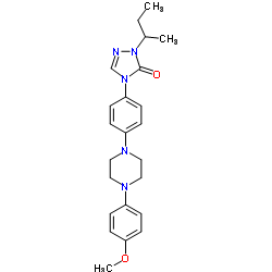 2,4-二氢-4-[4-[4-(4-甲氧基苯基)-1-哌嗪基]苯基]-2-(1-甲基丙基)-3H-1,2,4-三唑-3-酮结构式