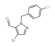 4-bromo-2-[(4-chlorophenyl)methyl]pyrazole-3-carbaldehyde Structure