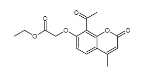 ethyl 2-(8-acetyl-4-methyl-2-oxo-2H-chromen-7-yloxy)acetate Structure