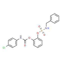 2-([(BENZYLAMINO)SULFONYL]OXY)PHENYL N-(4-CHLOROPHENYL)CARBAMATE Structure