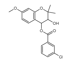 3-hydroxy-7-methoxy-2,2-dimethylchroman-4-yl 3-chlorobenzoate结构式