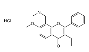 (3-ethyl-7-methoxy-4-oxo-2-phenylchromen-8-yl)methyl-dimethylazanium,chloride结构式