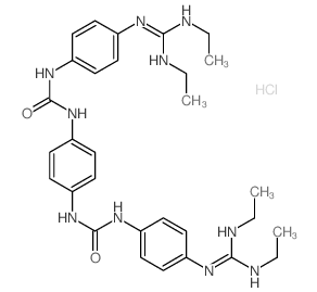 Urea, 1,1-p-phenylenebis[3-[p-(2,3-diethylguanidino)phenyl]-, dihydrochloride, dihydrate结构式