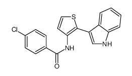 4-chloro-N-[2-(1H-indol-3-yl)thiophen-3-yl]benzamide结构式