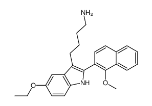 4-[5-ethoxy-2-(1-methoxynaphthalen-2-yl)-1H-indol-3-yl]butan-1-amine结构式