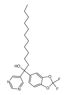 1-(2,2-Difluoro-benzo[1,3]dioxol-5-yl)-1-pyrimidin-5-yl-dodecan-1-ol结构式