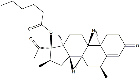 6α,16α-Dimethyl-17-[(1-oxohexyl)oxy]pregn-4-ene-3,20-dione Structure