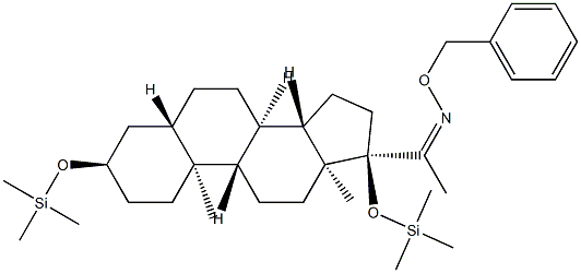 3α,17-Bis(trimethylsiloxy)-5α-pregnan-20-one O-benzyl oxime structure