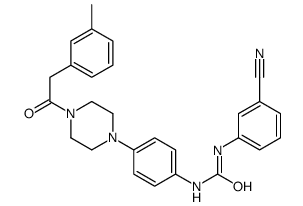 1-(3-cyanophenyl)-3-[4-[4-[2-(3-methylphenyl)acetyl]piperazin-1-yl]phenyl]urea Structure