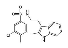 Benzenesulfonamide, 3-chloro-4-methyl-N-[2-(2-methyl-1H-indol-3-yl)ethyl]- (9CI) structure