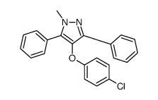 4-(4-chlorophenoxy)-1-methyl-3,5-diphenylpyrazole结构式