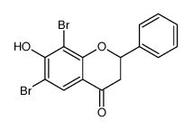 6,8-dibromo-7-hydroxy-2-phenyl-2,3-dihydrochromen-4-one结构式